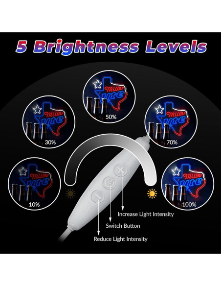 Luz de Neón de Cerveza Texas Miller Lite Regulable USB