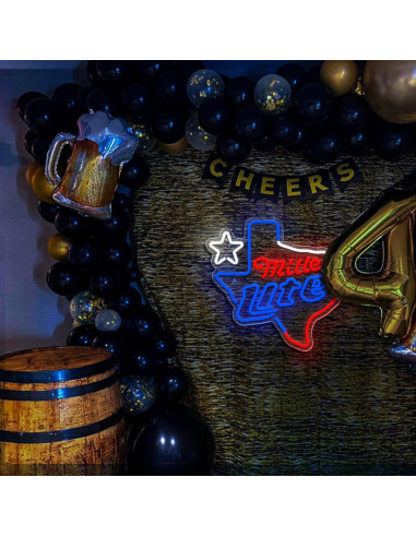 Luz de Neón de Cerveza Texas Miller Lite Regulable USB