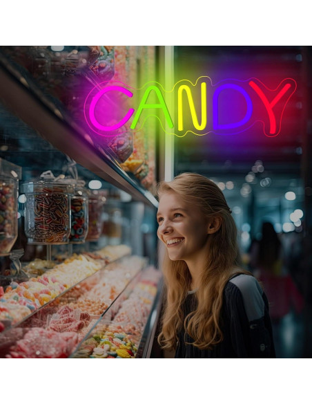 Letrero de Neón LED Caramelo Regulable Kiparfod 35.88x10.92cm