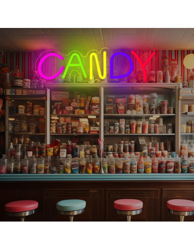 Letrero de Neón LED Caramelo Regulable Kiparfod 35.88x10.92cm