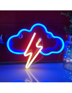Letrero de Neón Nube Relámpago JYWJ LED USB Decoración 2