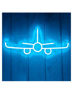 Luz de neón 3D de avión Vveikea regulable 41 x 17 cm
