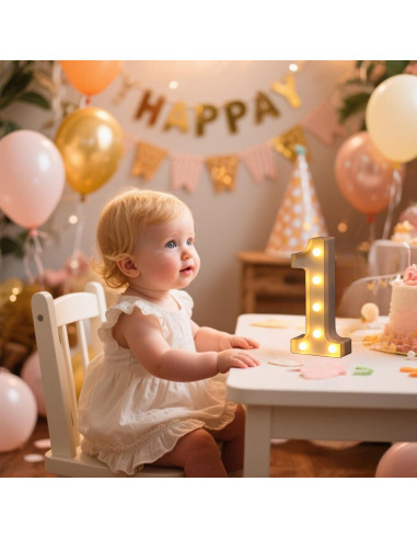 Foaky Luz Decorativa LED Número 1 para Fiestas y Bodas