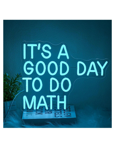 Letrero de Neón Xixkilly 'Es un buen día para hacer matemáticas' 37cm