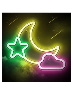 Luz Neón Nube Estrella Luna Lumoonosity 42x32.5cm USB