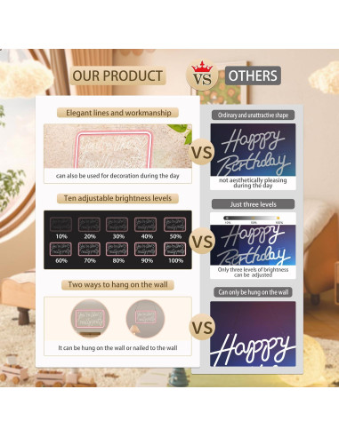 Luz de Neón LED Rosa Eres Realmente Bonita 30x20 cm