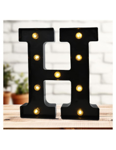 Letras Iluminadas LED Hirbisnis H Negras para Decoración