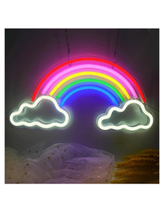 Luz de Neón Arcoíris SMOORITA 21x40 cm USB para Pared