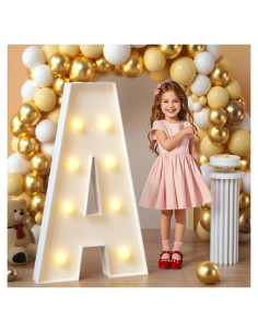 Letra A Iluminada Marquee 3FT Imprsv para Decoración de Fiesta