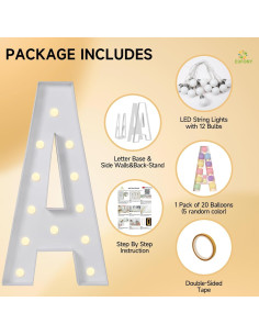 Letras de Marquesina Eufony 4FT H Iluminadas para Fiestas 2