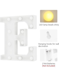 Letra Iluminada Neón E 30.48 cm Hoosmoon Decorativa 2