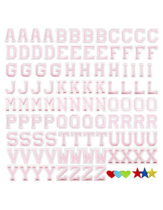 Parche de Letras Bordadas Jongdari 110 Pcs Rosa