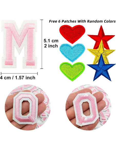Parche de Letras Bordadas Jongdari 110 Pcs Rosa Parche de Letras Bordadas Jongdari 110 Pcs Rosa