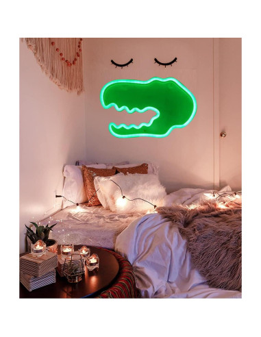 Luz de Neón Dinosaurio BYOSEKA 29x19 cm USB/Batería