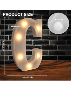 Letras de Marquee Iluminadas Cidenbio - Decoración LED Blanca 2