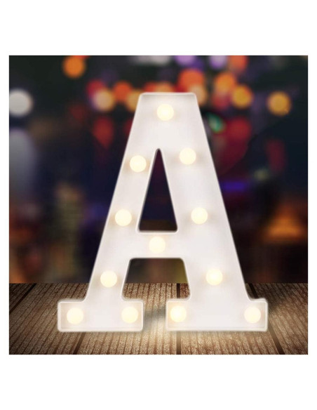 Letras de Marquee LED ODISTAR A 24.5 cm Decoración Boda Cumpleaños