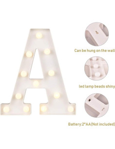 Letras de Marquee LED ODISTAR A 24.5 cm Decoración Boda Cumpleaños 2