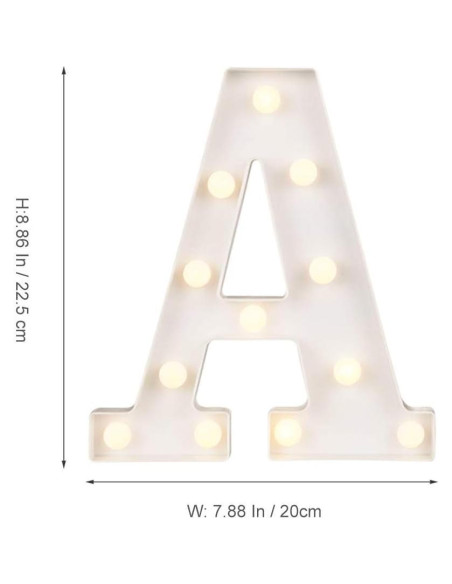 Letras de Marquee LED ODISTAR A 24.5 cm Decoración Boda Cumpleaños