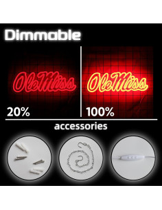 Letrero de neón LED Ole M decorativo 42.4x15.2 cm USB 2