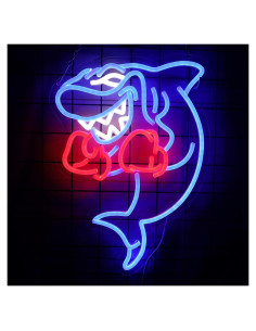 Luz de Neón LED Tiburón Boxeador Sikooruled - Decoración Fitness