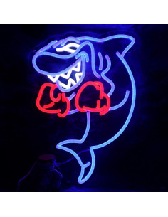 Luz de Neón LED Tiburón Boxeador Sikooruled - Decoración Fitness 2