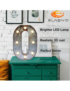 Letras Iluminadas LED Vintage Industrial Maigo Letra O Oxidada 2