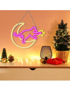 Cartel Neón Gato en la Luna NXYX 38.1x15.2cm Decoración 2