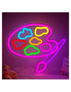Luz de Neón LED Paleta de Pintura Cheunyar 30x10 cm