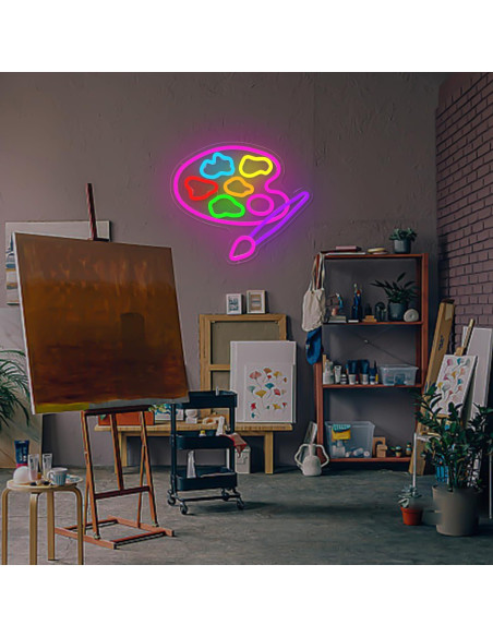 Luz de Neón LED Paleta de Pintura Cheunyar 30x10 cm Luz de Neón LED Paleta de Pintura Cheunyar 30x10 cm