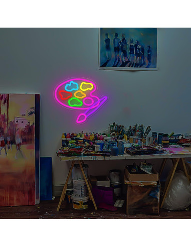 Luz de Neón LED Paleta de Pintura Cheunyar 30x10 cm