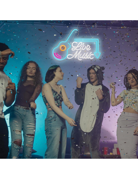 Letrero de Neón LED Musical Keello 40x26 cm Decoración Bar Letrero de Neón LED Musical Keello 40x26 cm Decoración Bar