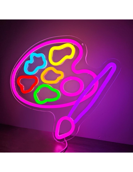 Luz de Neón LED Paleta de Pintura Cheunyar 30x10 cm Luz de Neón LED Paleta de Pintura Cheunyar 30x10 cm