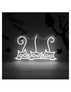 Luz de Neón LED Gato Blanco Siko-3 para Decoración