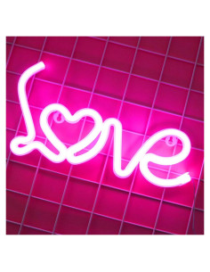 Luz de Neón Corazón Rosa Yaozhou para Decoración de San Valentín