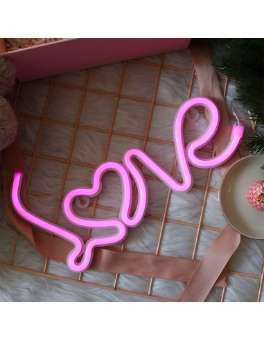 Luz de Neón Corazón Rosa Yaozhou para Decoración de San Valentín