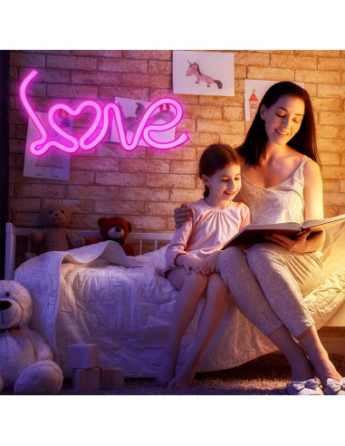 Luz de Neón Corazón Rosa Yaozhou para Decoración de San Valentín