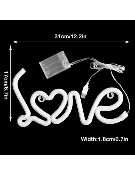 Luz de Neón Corazón Rosa Yaozhou para Decoración de San Valentín