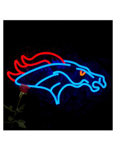 Luz de Neón LED Broncos para Pared 42.4x24.4 cm