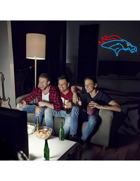 Luz de Neón LED Broncos para Pared 42.4x24.4 cm