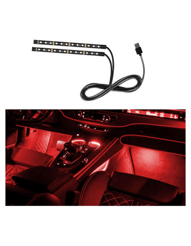 Tira de Luz LED para Auto PACLVIO 24 LEDs RGB USB 12V