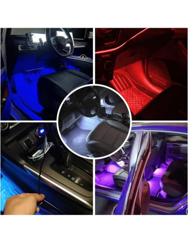 Tira de Luz LED para Auto PACLVIO 24 LEDs RGB USB 12V