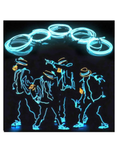 Cable de Luces de Neón EL 1M Azul Hielo Portátil DIY