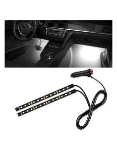 Tira de Luz LED Interior de Coche Wevdn 12V Blanca 22.5x19.1cm