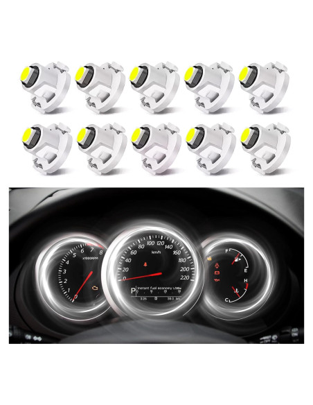 10 Bombillas LED T3 PACLVIO 12V 2W 3030 SMD para Coche