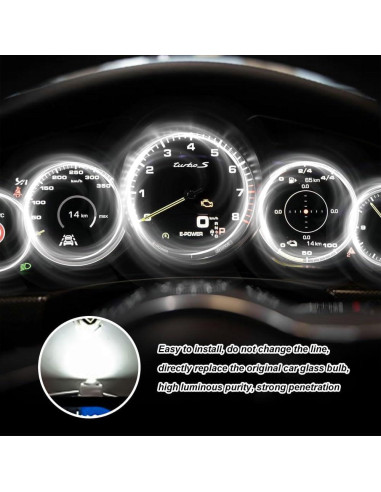 10 Bombillas LED T3 PACLVIO 12V 2W 3030 SMD para Coche