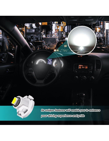 10 Bombillas LED T3 PACLVIO 12V 2W 3030 SMD para Coche