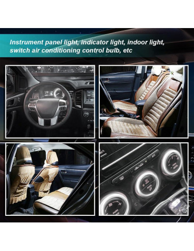 10 Bombillas LED T3 PACLVIO 12V 2W 3030 SMD para Coche