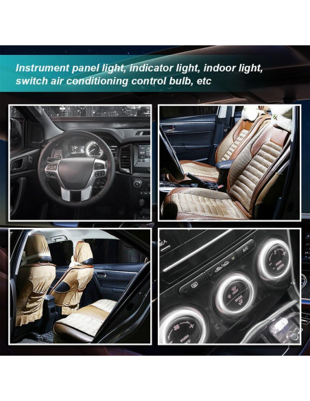 10 Bombillas LED T3 PACLVIO 12V 2W 3030 SMD para Coche