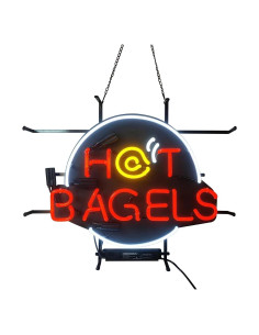 Cartel de Luz de Neón Hecho a Mano Hvkeer 24x20 cm Bagel Abierto