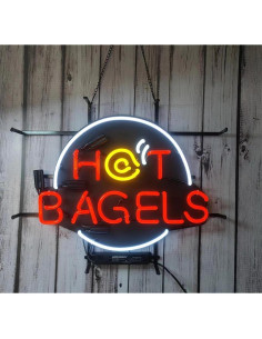 Cartel de Luz de Neón Hecho a Mano Hvkeer 24x20 cm Bagel Abierto 2